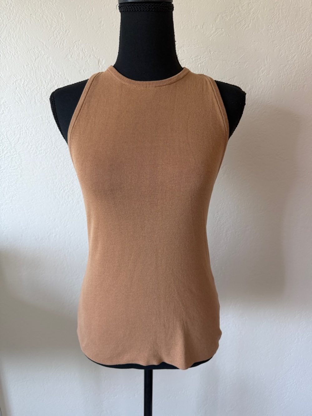 EUC ALC Cotton Sleeveless Ribbed Tank Top in Camel Small